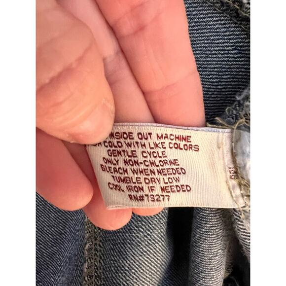 Mudd Sequined Coquette White Baseball Bow Blue Denim Distressed Jean Jacket Sz M - Picture 6 of 8